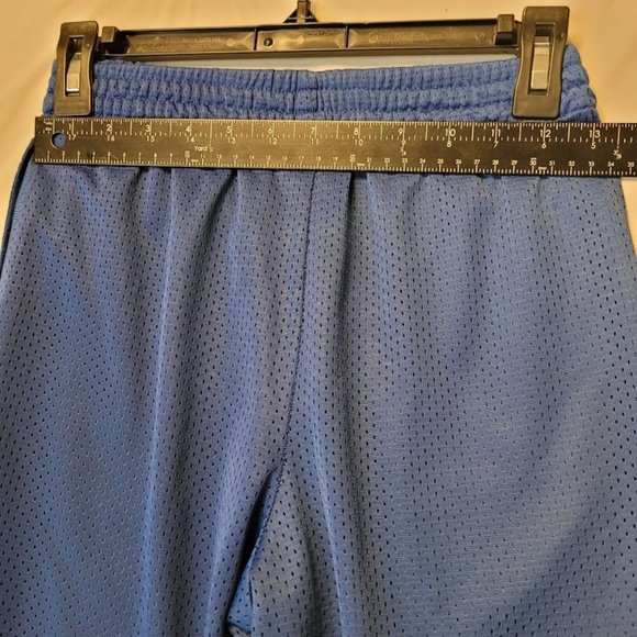 Vintage Starter Blue Mesh Running Sweat Shorts With Pockets Size L 10-12 - Picture 12 of 14